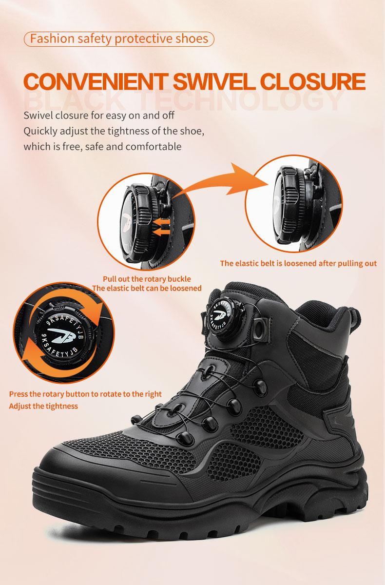 Men's Work Safety Shoes High Top Lace-up Safety Boots, Steel Toe Anti-smash and Anti-puncture Work Safety Boots Comfortable and Breathable Outdoor Sports Shoes Hiking Shoes Large Size Men's Work Shoes Industrial Outdoor Construction Product Model：9195