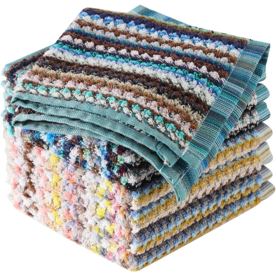Dish Cloths for Dishes, 100% Cotton Dishcloths| High Absorbent, for Drying Wiping, Dish Rags, Quick Dry, Wash cloths 12x12 Inches