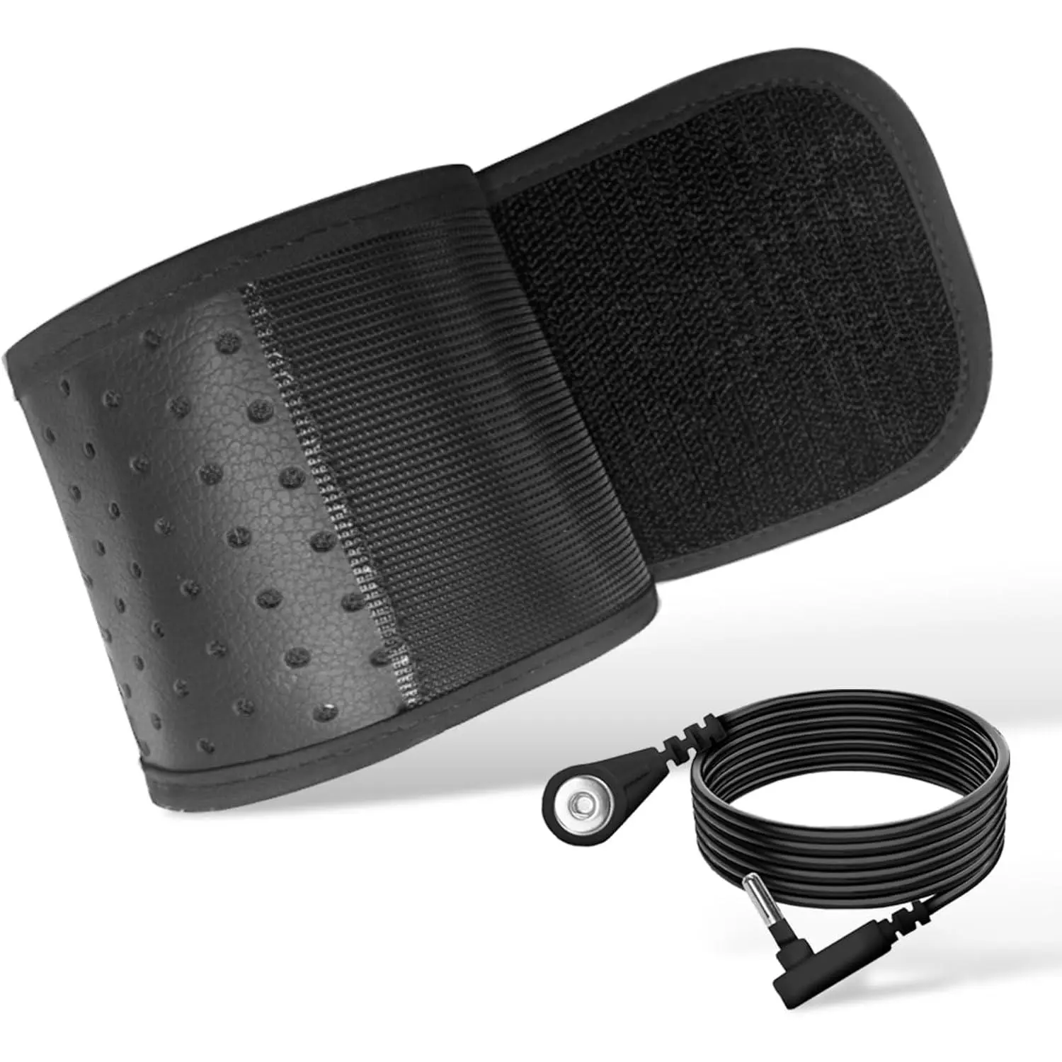 Wrist Strap Bracelet with 15 Feet Grounding Cord Earth-Connected Wristband for Sleep Energy Pain Relief and Inflammation (Black)