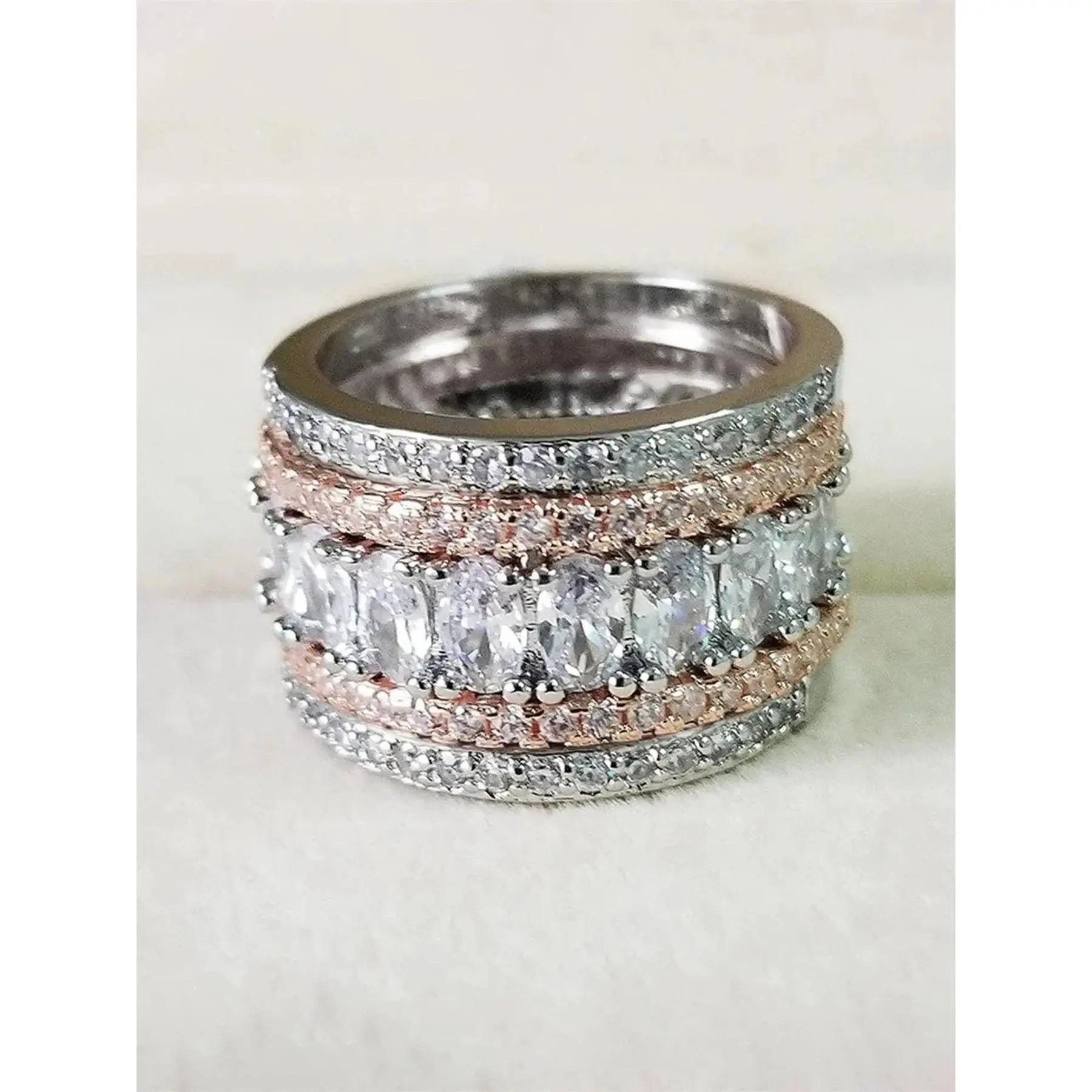 Artificial Crystal & Rhinestone Decorated Ring, Fashion Promise Ring, Fashion Accessories for Women, Trendy All-match & Exquisite Jewelry for Birthday Gift, Elegant Rhinestone Ring, Sparkling Rings, Beautiful Rings