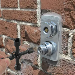 4 Way Multi-Functional Utilities Key, Electric Cabinet Keys, Gas Meter Keys, Service Cross Key, Opens Electric Water Gas Meter Box, Cupboard Cabinet