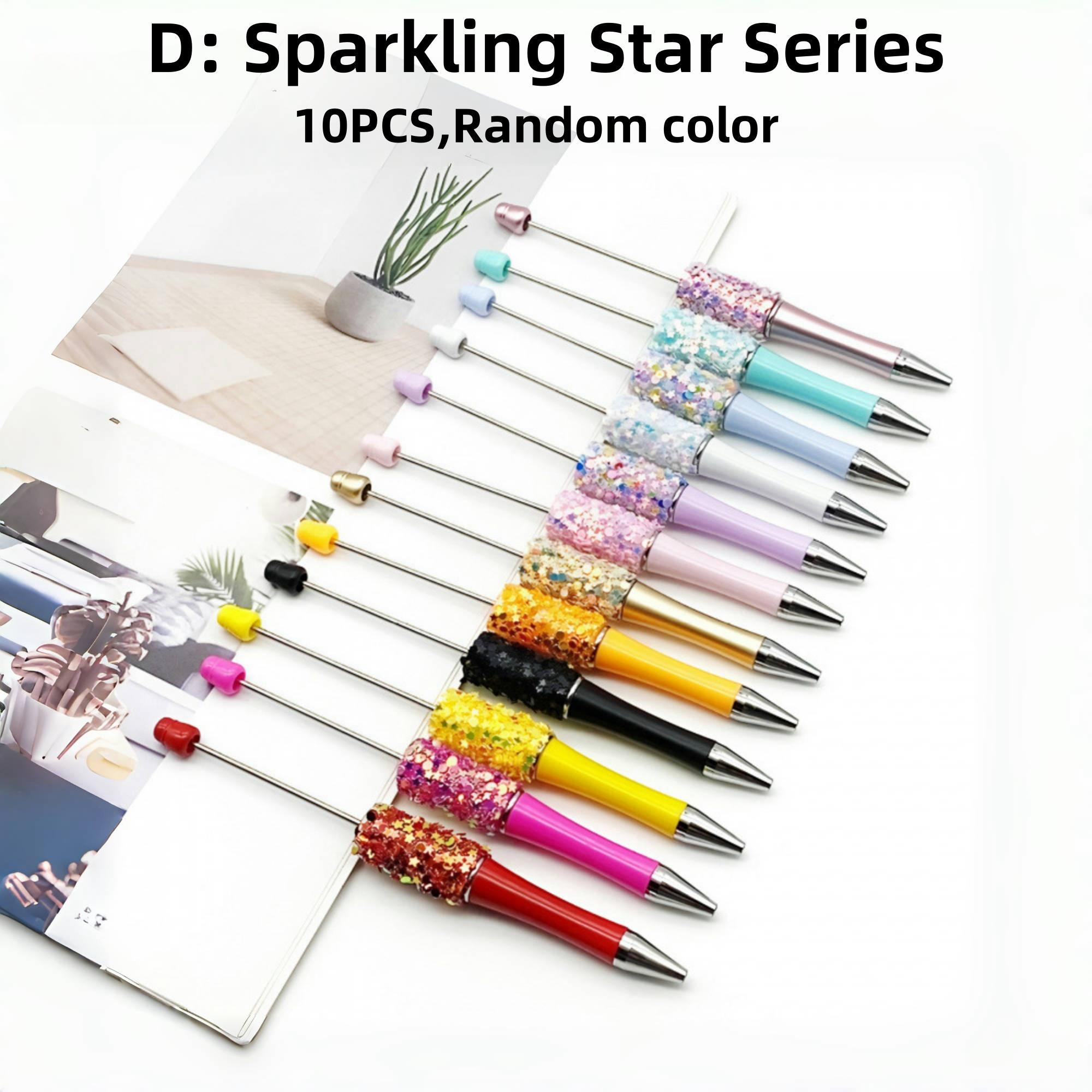Random Color Rhinestone Decor Ballpoint Pen, 10pcs/set Creative Glitter Ballpoint Pen, Writing Pen for Office School Student, Funny Teacher Pens, Office Stationery Supplies