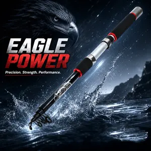 New Telescopic Fishing Rod – Eagle Graphic Design with EVA Grip, Lightweight & Portable Rod for Outdoor Fishing
