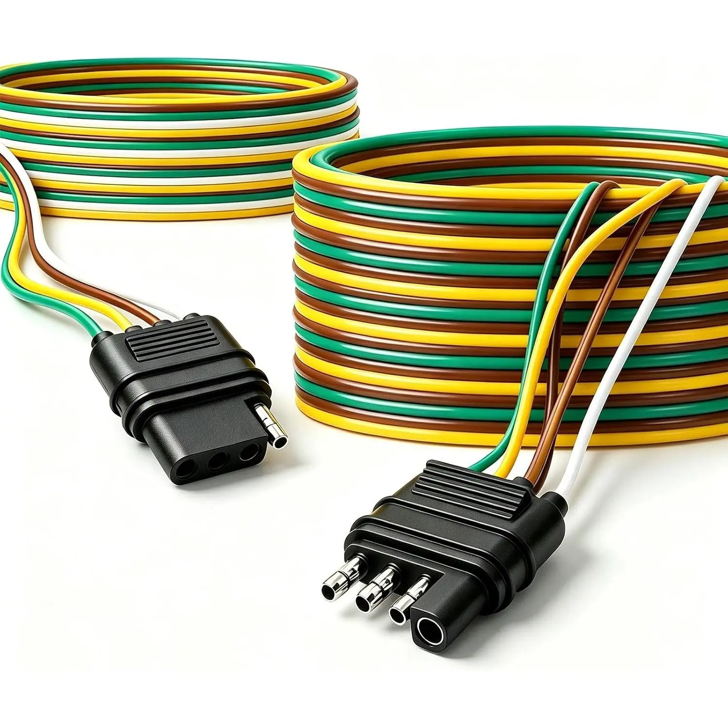 50ft 5 Wire 4Pin Trailer Wiring Harness,Extended Length Trailer Wiring Kit,4-Way Trailer Light Wire for Trailers RV Boat Marine