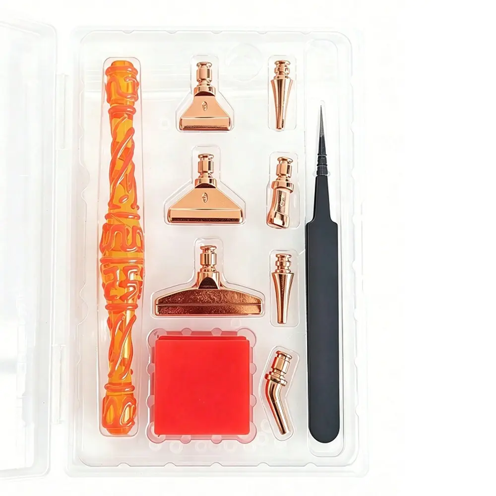 Handmade Rhinestone Tool Kit, Diamond Painting Pointing Tools Set, Includes Threaded Metal Tips, Precision Tweezers, Clay