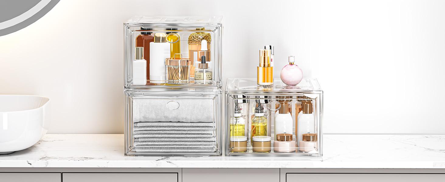 Thickened Clear Shoe Storage Organizer with Magnetic Door, Sturdy Stackable Shoe Boxes for Closet, Collapsible Space-Saving Shoe Rack for Sneakers & Boots, Plastic Shoe Cabinet Box Set, 6 Pack, White