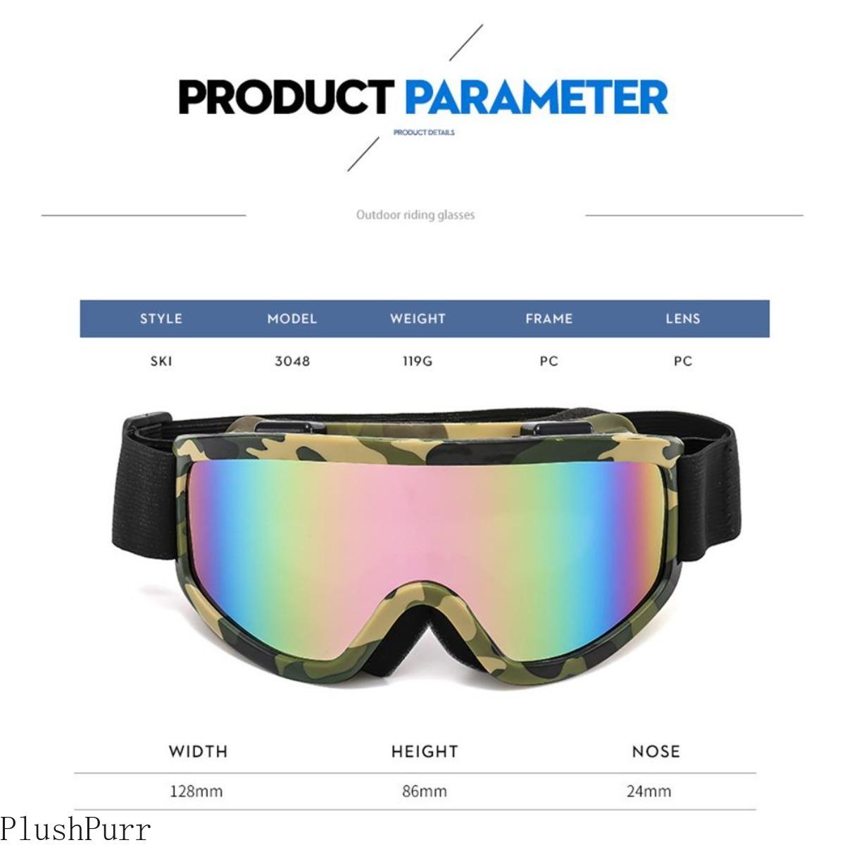 Large Frame Ski Goggles with Colorful Lens Anti-Collision Anti-Glare Lens Outdoor Sport Snow Snowboard for Snowboarding Skiing