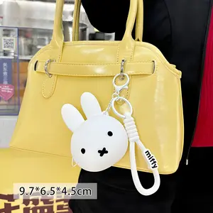Kawaii Anime Miffy Rabbit Boris Bear Silicone Coin Purse Cute Cartoon Mini Earphone Bag Coin Storage Bag Girl Gift