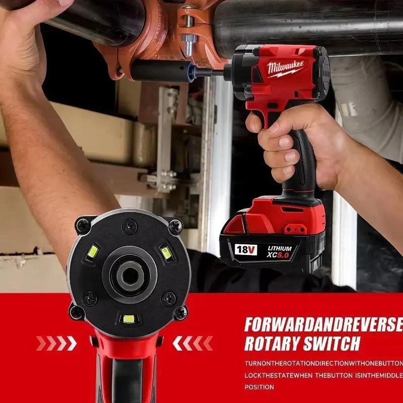 Milwaukee FIW212 M18 18V Cordless Impact Wrench 500Nm Brushless Battery Kit Auto & Furniture Assembly