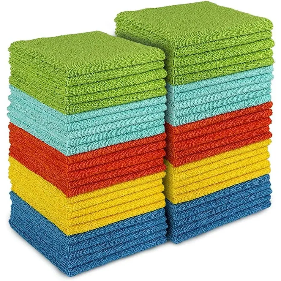Microfiber Cleaning Cloth, 50PK, Microfiber Towels for Cars, All Purpose Cleaning Rags for House, Dusting Cloth for Kitchen, Car, Window, 12"×12"