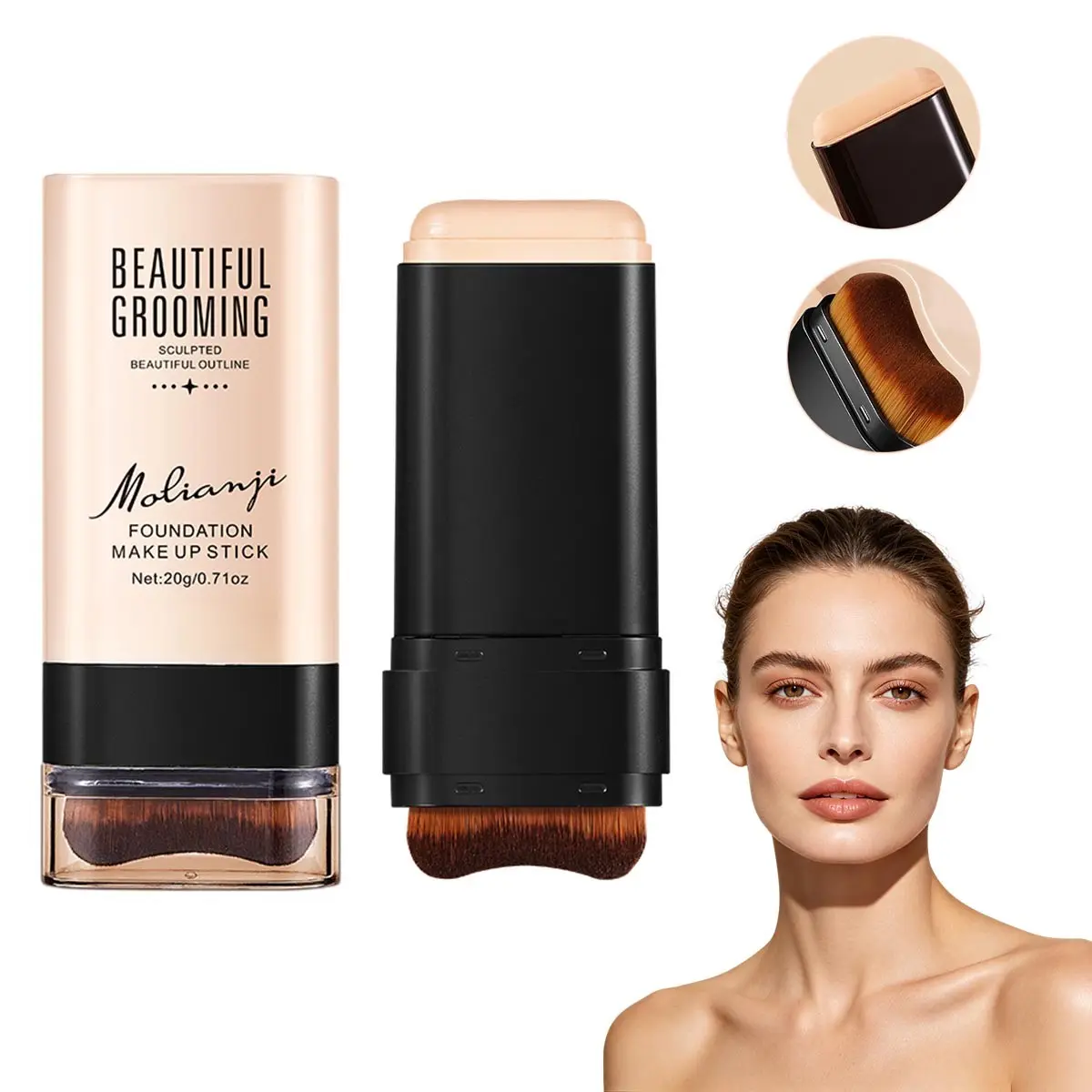 High Coverage Foundation Balm, Long-Lasting Matte, Waterproof Sweatproof, Smooth Texture, Flawless Makeup, Perfect Finish