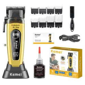 New Professional Hair Clipper with High-Quality LED Display, Dlc Blade, Men's Barbershop Electric Trimmer, Precision Shaving Tool