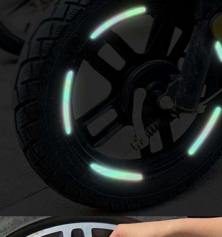 60-Pack Reflective stickers for bicycles, light-up stickers for night riding, reflective strips, glow-in-the-dark stickers, night riding accessories, wheel stickers, children's balance bikes