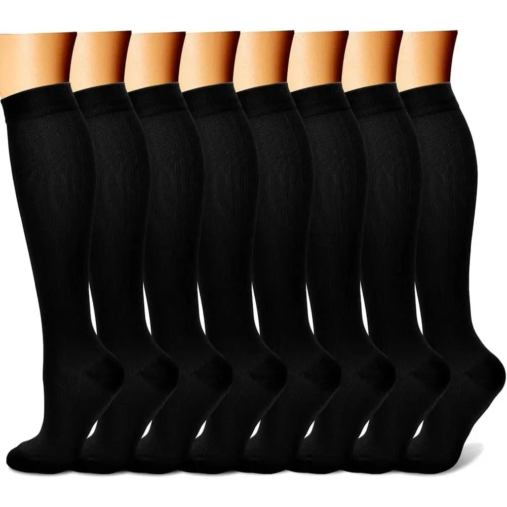 Compression Socks  Women & Men Circulation (8 Pairs) 15-20 mmHg is Best Support  Athletic Running,Cycling
