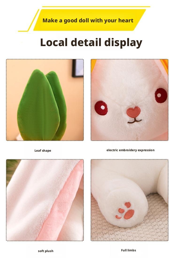 Cute Strawberry Bunny Plush Toy Soft Kawaii Stuffed Animal Gift for Kids Girls Hug Pillow Bed Decoration Birthday Present Furry Friends Plush Doll Animal Gift for Kids Girls Hug Pillow Bed Decoration Birthday Present Furry Friends Plush Stuffed Animal