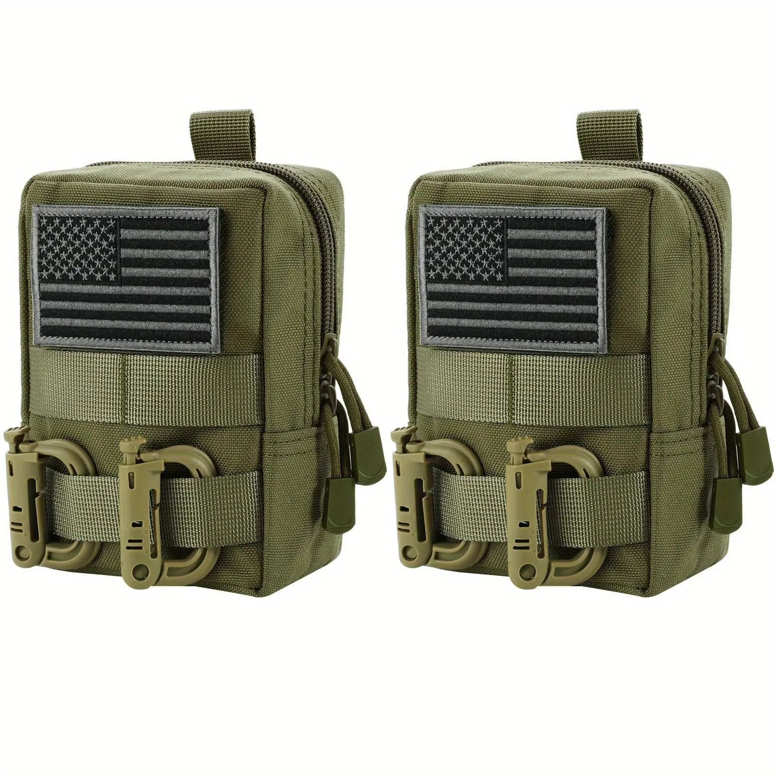 Two-pack Tactical EDC tool Molle organizer bag - compact waterproof EDC organizer bag, small and practical organizer bag, includes 2 stickers and 2 D-rings