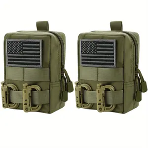 Two-pack Tactical EDC tool Molle organizer bag - compact waterproof EDC organizer bag, small and practical organizer bag, includes 2 stickers and 2 D-rings