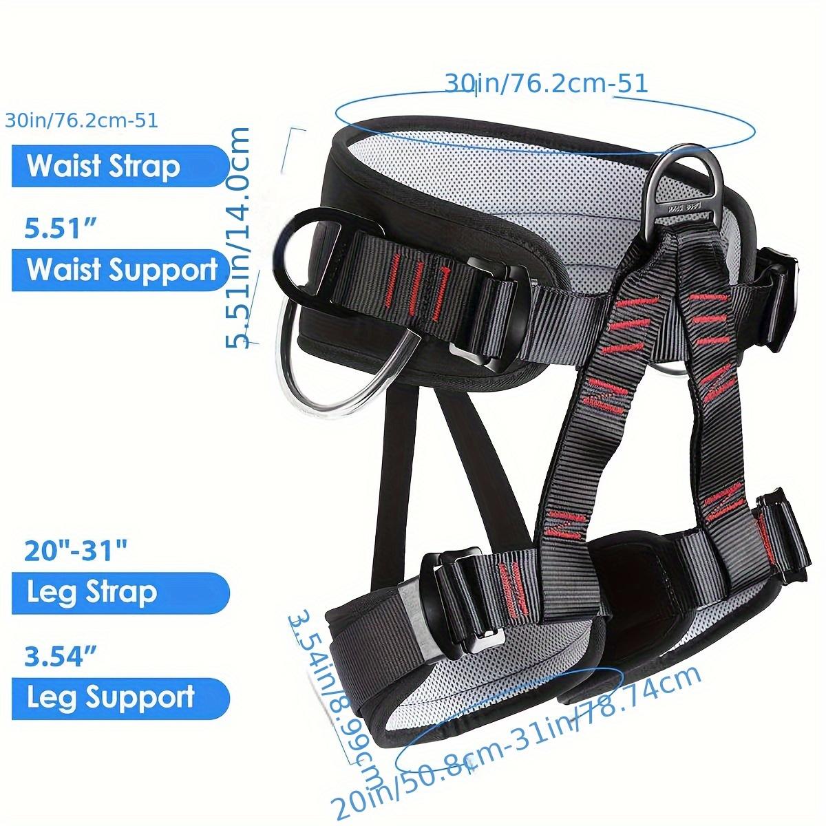 Climbing Harness,Safety Harness(ANSI & ASTM F1772–17 certification)Thickened Waist Protection, Half-Body Support, and Durable Gear for Roofing, Rock Climbing, Cleaning, Rappelling, Tree Climbing, and Outdoor Adventures