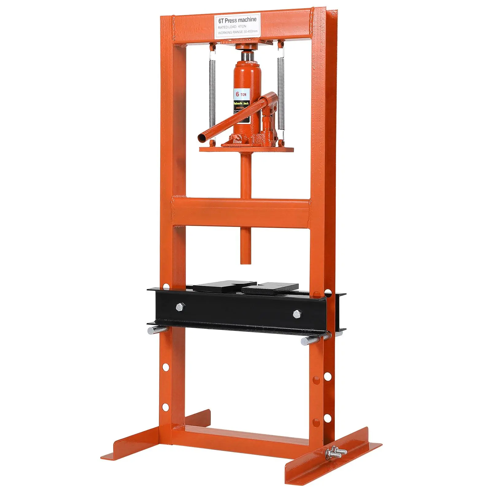 Heavy Duty Hydraulic Shop Press 6/12/20 Ton, Adjustable H Frame Floor Press Machine with Plates for Garage Workshop, Precision Metal Bending Straightening Bearing and U Joint Installation Tool