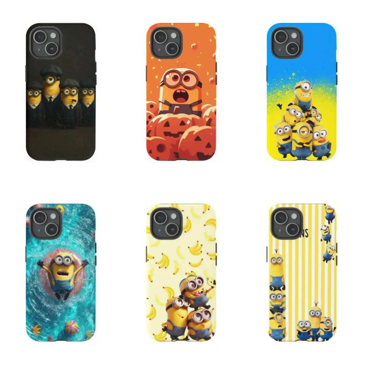 Cute C-Cartoon Minions Pattern Phone Case - Shock-Absorbing, Anti-Drop, Lightweight Protective Cover for iPhone 12/13/14/15/16/17 Pro/Pro Max & Samsung Galaxy S22-S26