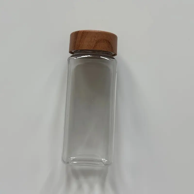 12/24-Pack Plastic Spice Jars with Pen and Labels, 5.6oz (Approx. 160g) Square Spice Containers with Plastic Wooden Lids, Seasoning Jars for Spice Racks, Cabinets, or Drawers