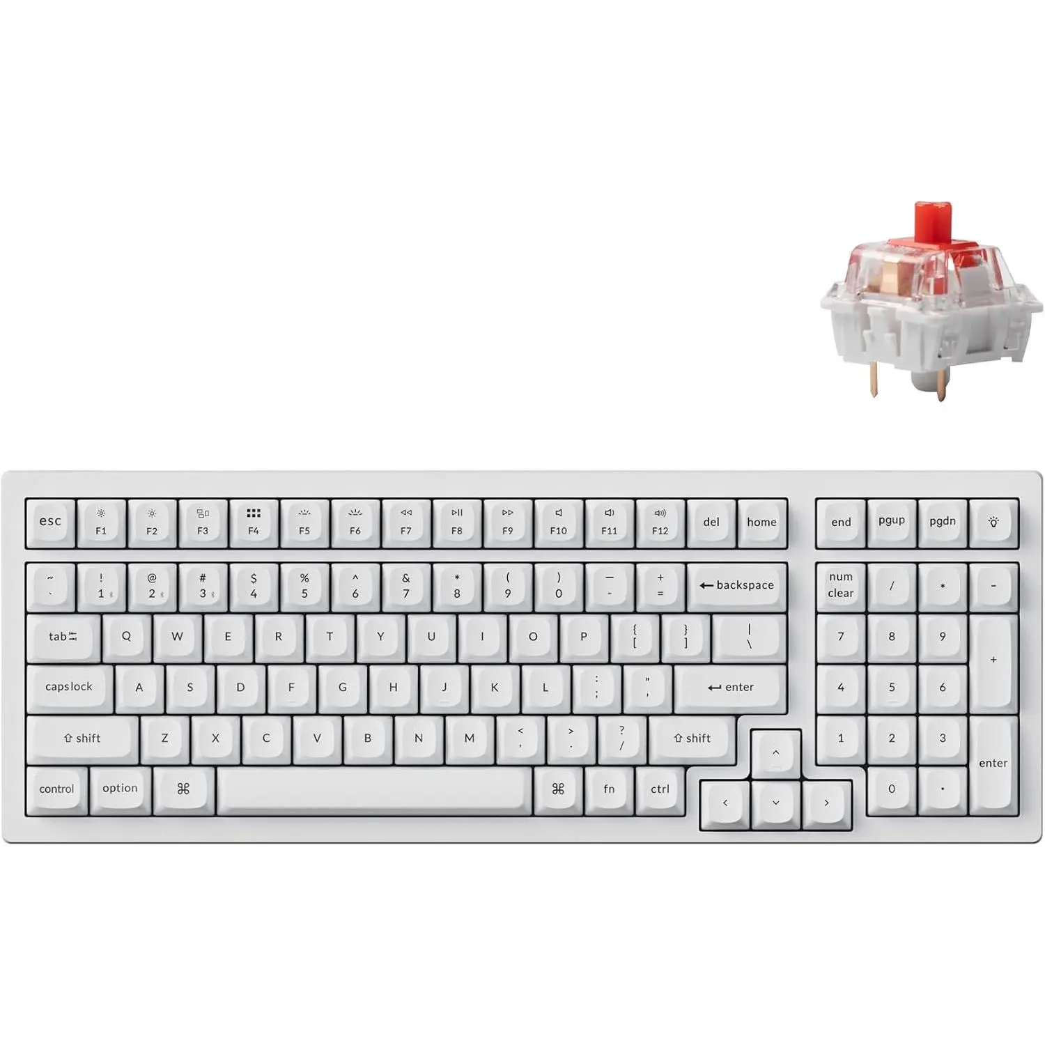 K4 Pro QMK/VIA Custom  Mechanical Keyboard, Programmable Hot-swappable 100 , RGB Backlight Wired Gaming Keyboard with K Pro Red Switches for /Windows/Linux - White