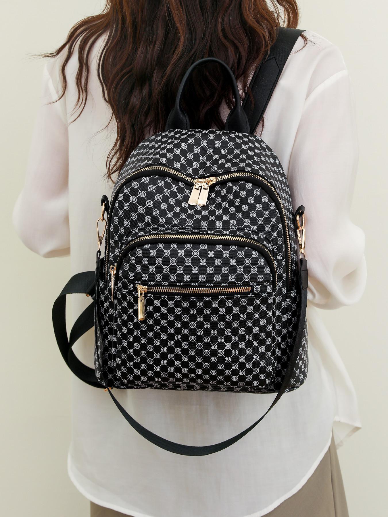 Fashion Simple Durable PU Leather Backpack – Casual Versatile Zipper School Bag, Trendy High-Quality Daily Commuting & Everyday Use Backpack