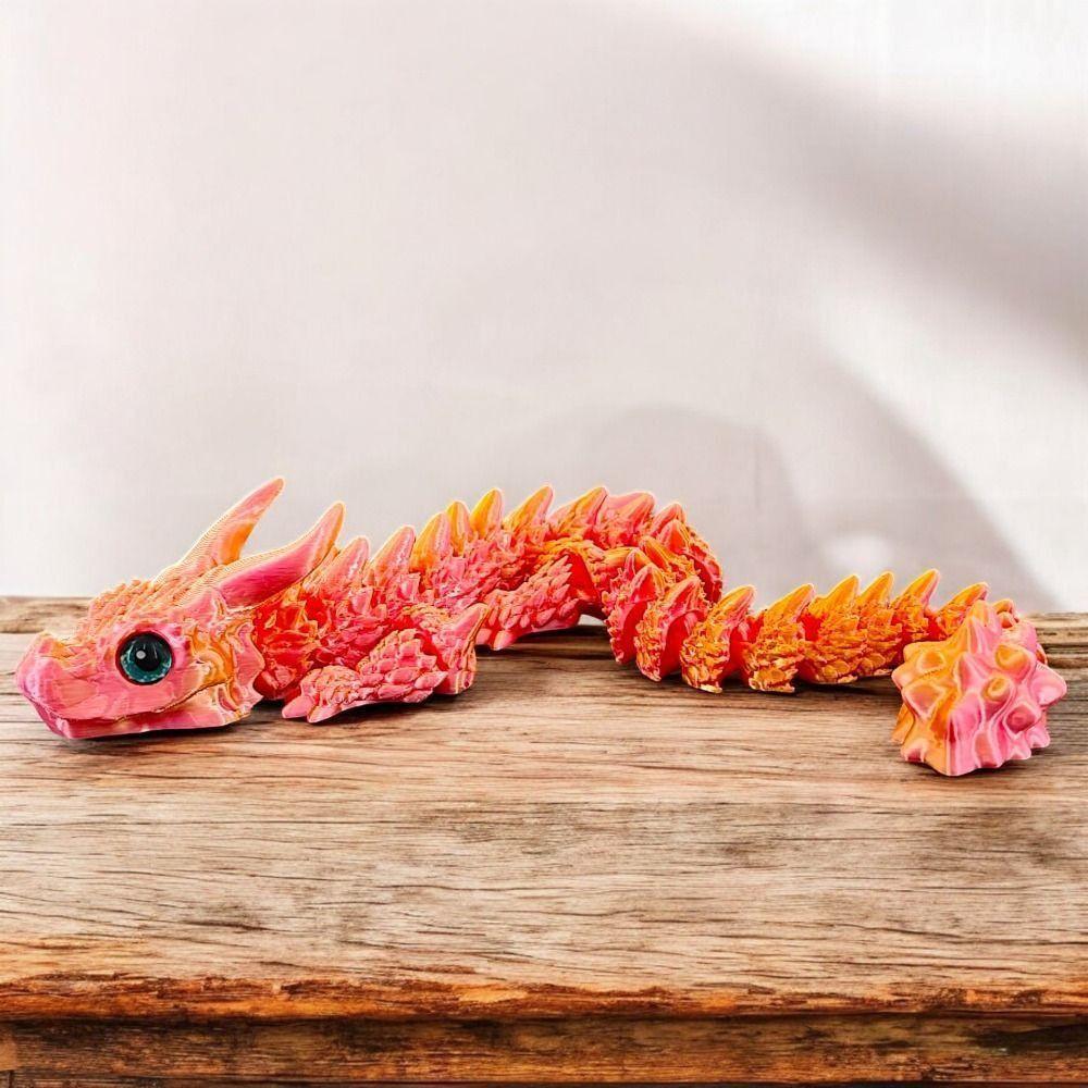 Simulated Eye 3D Printed Dragon All-in-one Molding Chinese Dragon 3D Printed Diceratops Dragon Rotatable Flexible