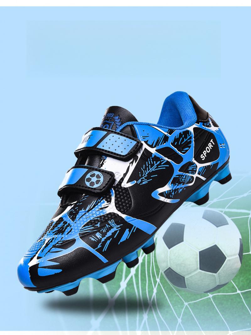 2026 football shoes with Velcro fasteners, large size, for children, boys and girls, with long and short spikes, suitable for primary and secondary school competitions and training, unisex