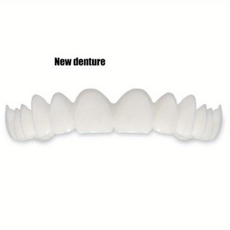 [2pc White Denture] 2-piece Comfortable White Denture Veneer Set | Upper And Lower Denture Accessories, Suitable For Both Men And Women Oral Whitening
