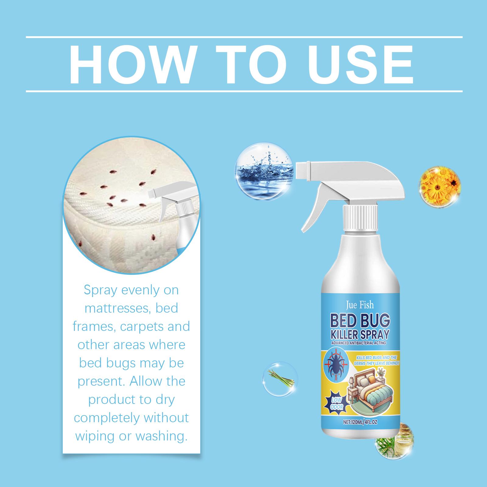 【BIG SaIe】Bed Bug Killer Spray — Kills Bed Bugs on Contact & Eggs — Natural Plant-Based Formula — People & Pet Friendly — No-Rinse — Also for Fleas, Mites, Flies & Mosquitoes