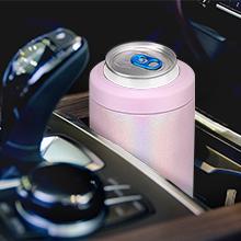 AGS MAXSO Slim Can Cooler, 4-in-1 Double Walled Stainless Steel Insulated Beer Can Holder, Works With All 12 Oz Cans,Bottles & As A Pint Cups - Gradual Pink White