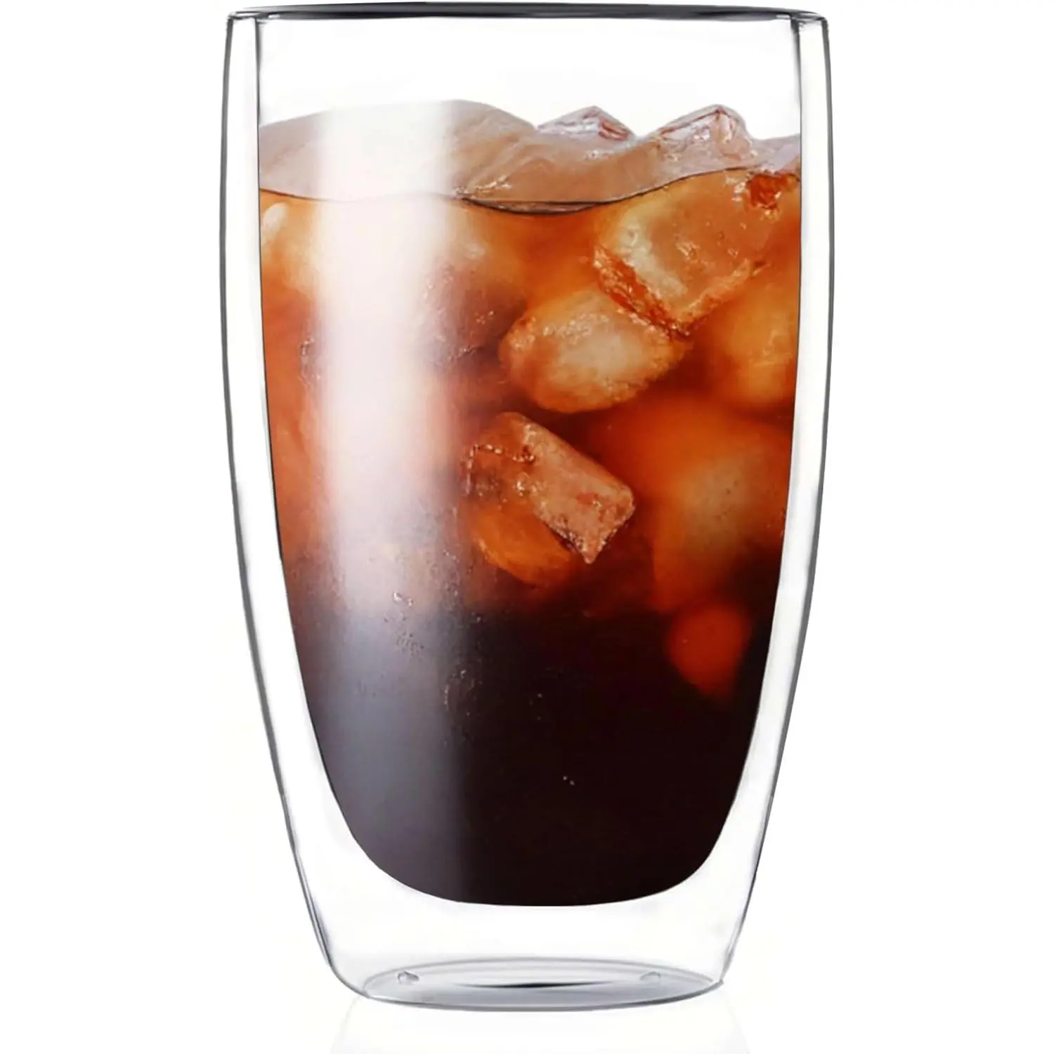 17oz Double Walled Glass Coffee Mugs, Insulated Clear Cappuccino Latte Glass Coffee Mugs for Home, Cafe & Restaurant, Durable Stackable Drinking GlassesGift