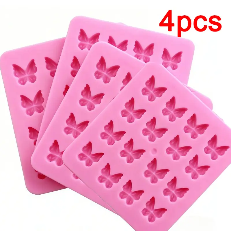 4-Piece Mini Butterfly Silicone Candle Mold, 16-Cavity Reusable Non-Stick Mold, High-Quality for Jewelry Making, Soap Crafting, Home Decor