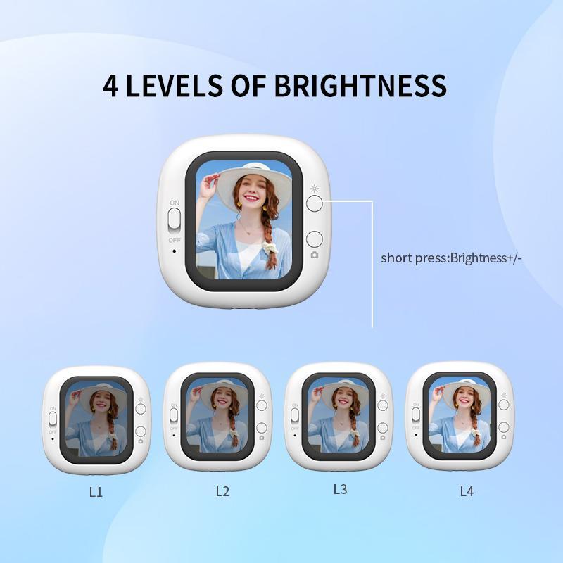 Mini Smartphone Vlog Selfie Display Screen Magnetic Selfie Monitor Compatible with iPhone and Android Rear Camera Selfie Vlog Live TikTok White.