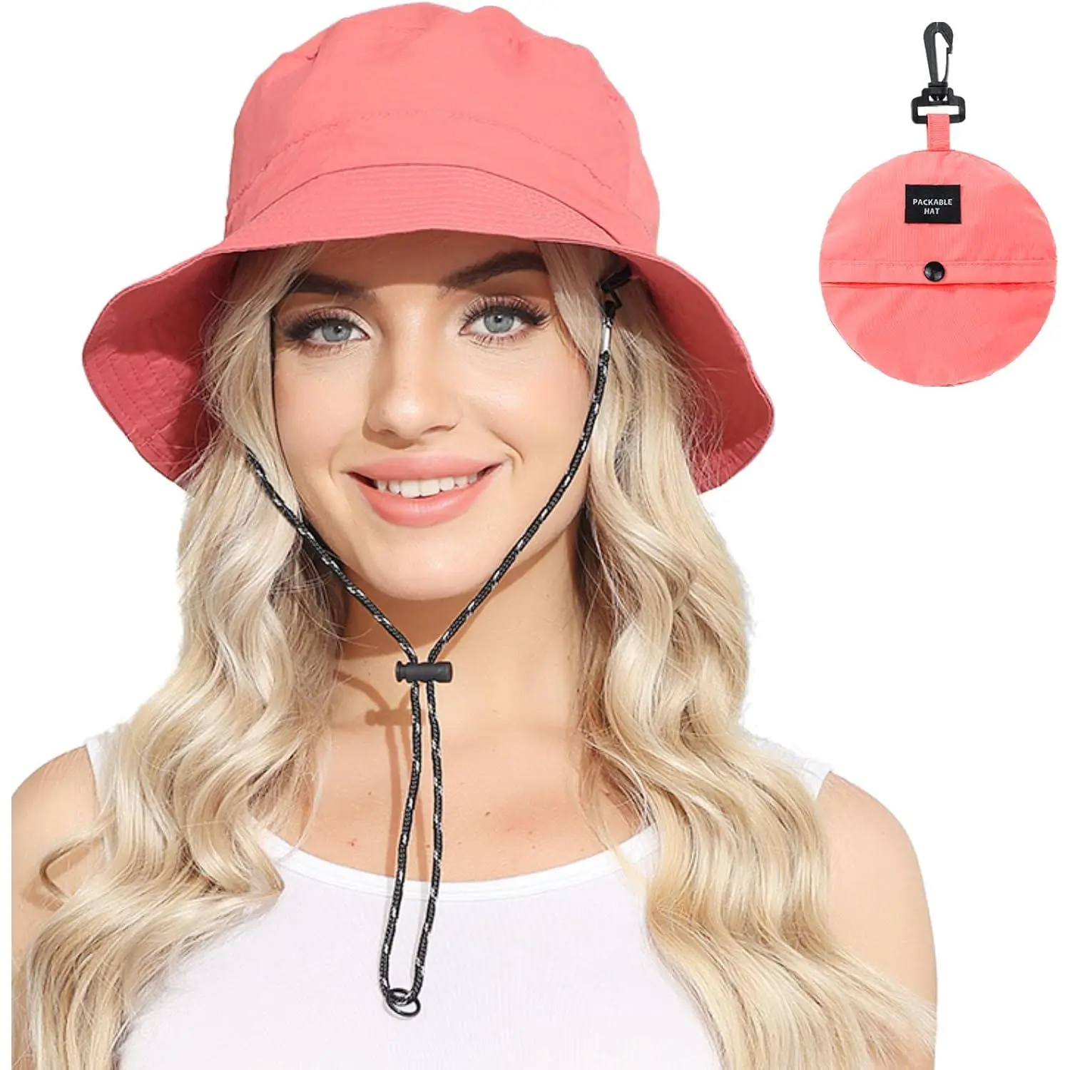 Packable Bucket Hat for Women & Men, Waterproof, UV Protection, Foldable Pack, 1-Size Rain Windproof Hiking Portable Sports & Outdoor Hats, Hiking Sports & Outdoor Hats, One-Size