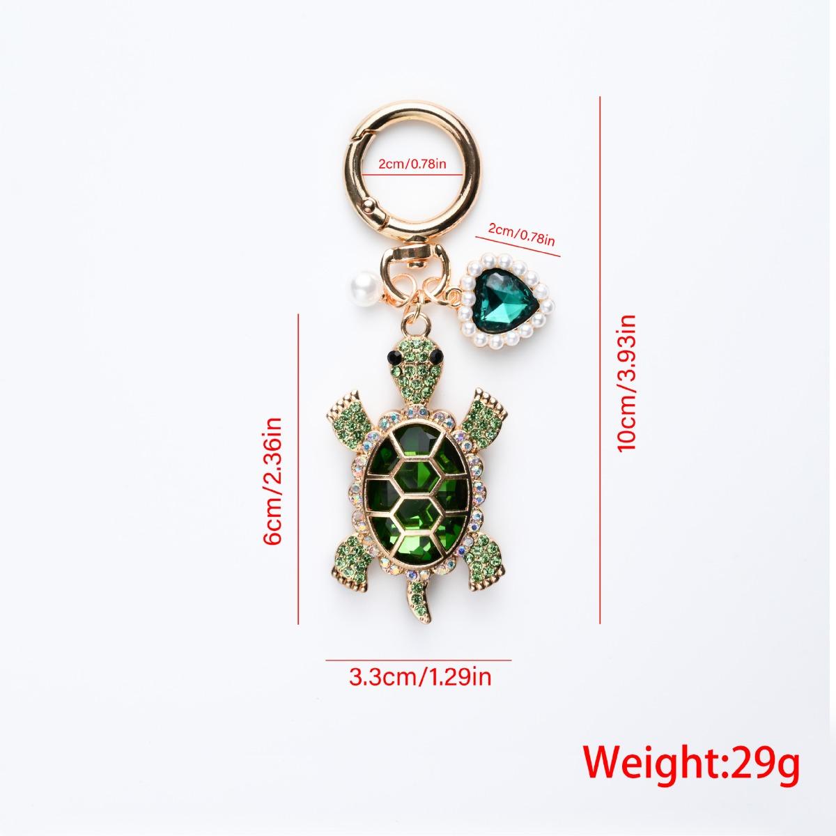 Ocean Style Turtle Keychain with Pearl Heart Charm, Aesthetic Marine Animal Bag Charm, Cute Unisex Key Ring for Bags & Keys, Trendy Friendship Gift for Daily Use
