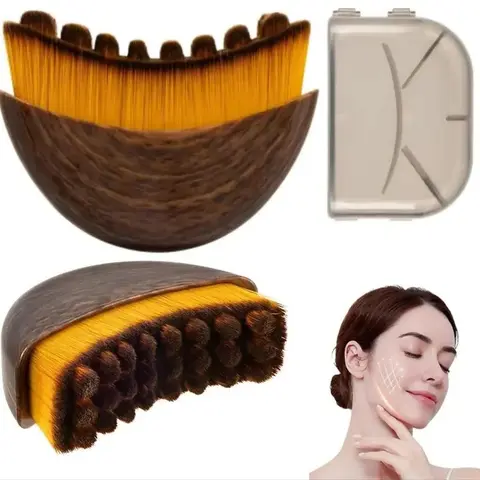 Face Lymphatic Contour Brush, Dry‑Brushing Massager for Jawline & Chin Sculpting, Ergonomic Facial Skin Care Tool, Face Massagers, 1/2/5pcs