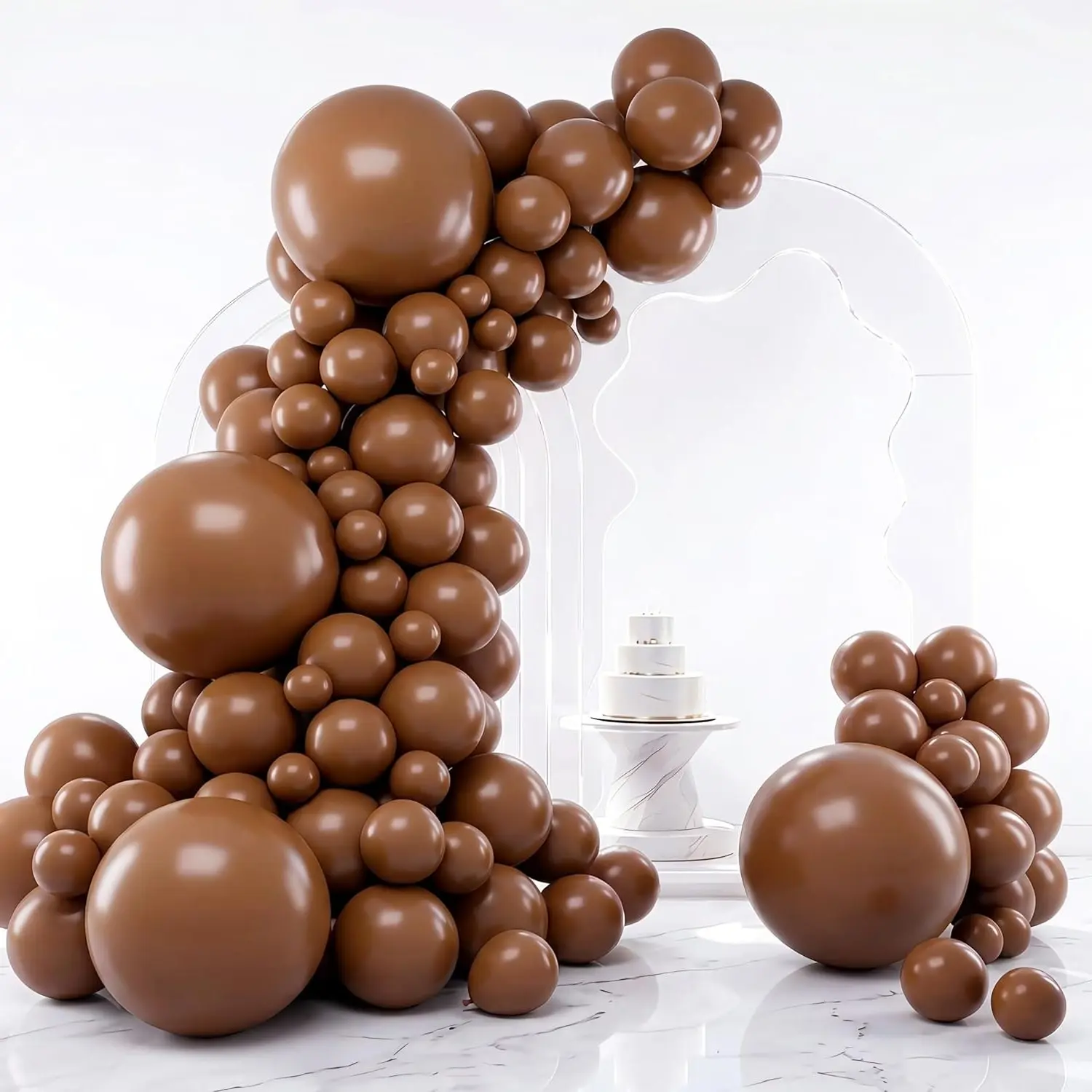 Brown Balloon Arch Kit 129pcs Multiple Sizes 18/12/10/5 Inches | Premium Boho Coffee Latex Balloons for Birthday Party, Graduation, Wedding, Anniversary & Baby Shower DecorationsGift