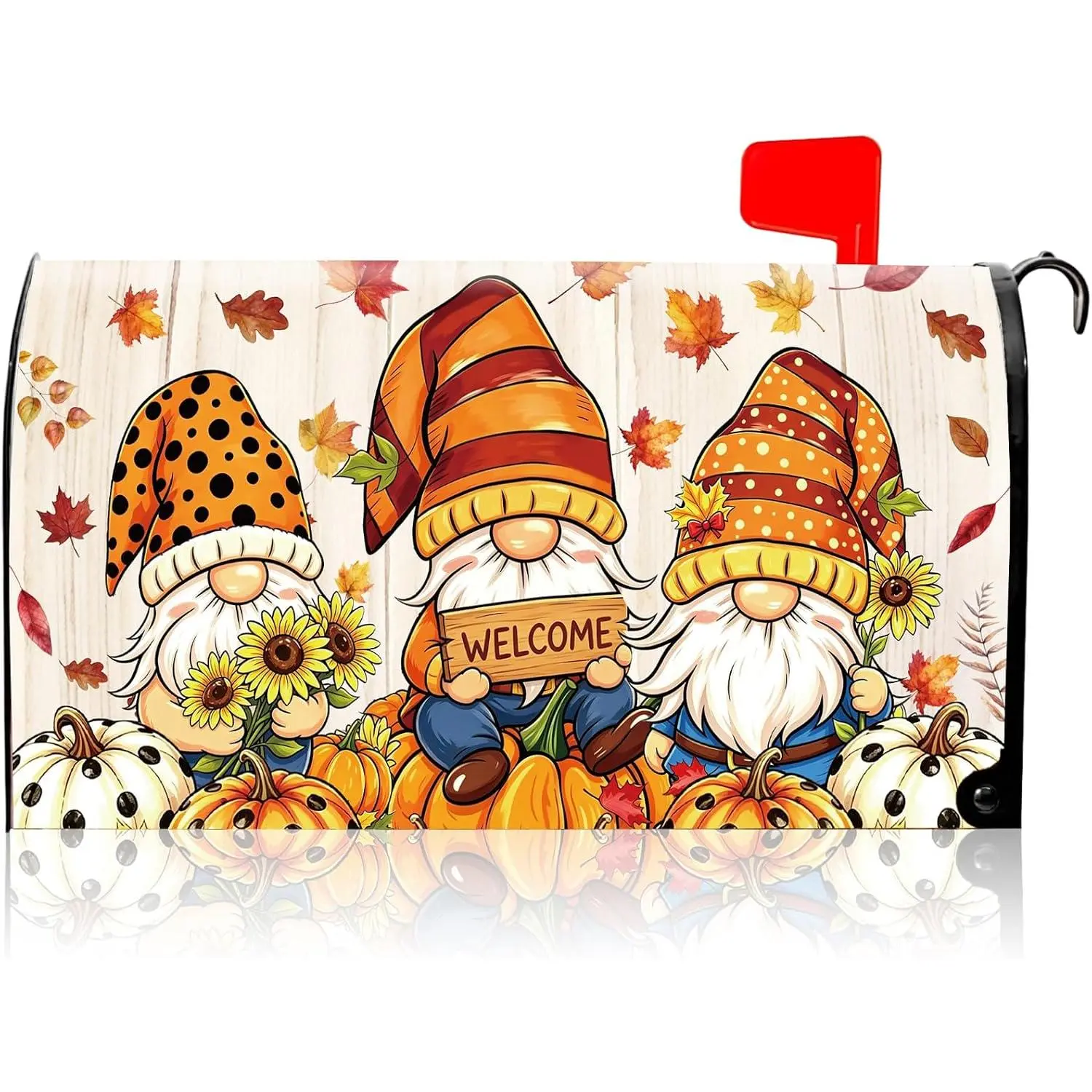 Fall Mailbox Covers , Autumn  Pumpkin Mail Box Cover | 21x18 Inch Standard Size, Thanksgiving  Letter Box Mail Wraps, Harvest  Outdoor Yard Garden Decorations