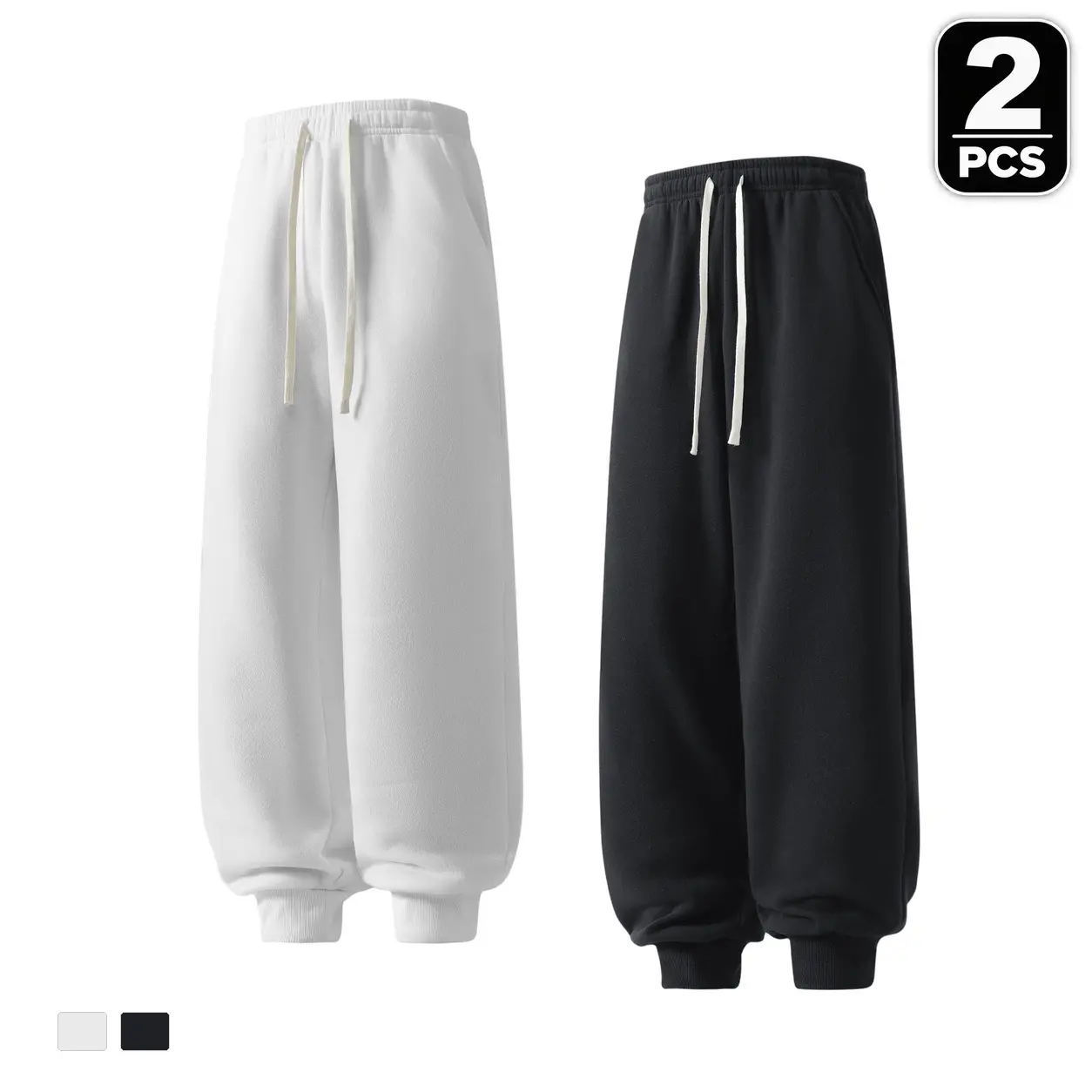 Men's 2-Pack Ankle Cuff Sweatpants with a Tapered Shape with Cuffed Hems and an Adjustable Waist Tie for Everyday Casual Wear,Slim,Elastic,essential,Thermal,heavyweight,Lightweight,multi-pocket,athletic,ski,practical,wide,solid,polyester,minimalist,leg