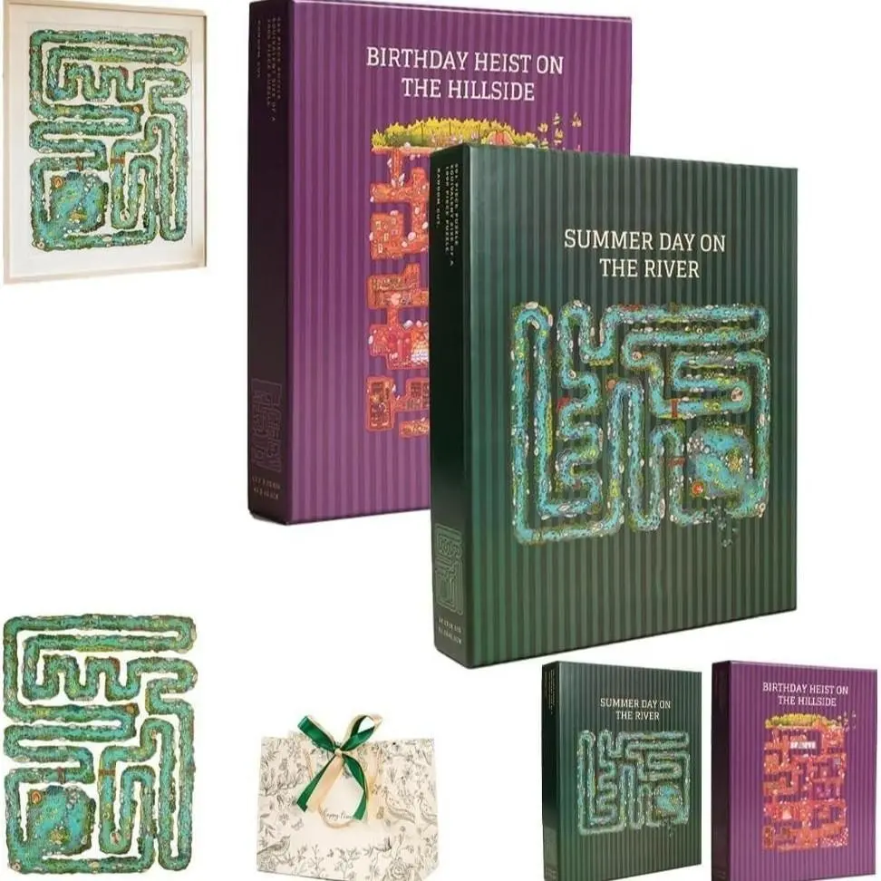Puzzle Challenge - Each piece is a challenge, summer riverside puzzle, 501 piece puzzle set, unique river themed puzzle suitable for family time (mixed), green maze fun game, lucky word game gift, holiday gift