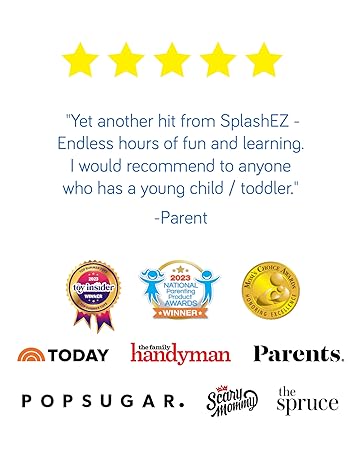 Lights Up Tummy Time Water Mat for Babies, 30" X-Large Baby Water Mat Tummy Time for Sensory with LED Glowing Fishes, Inflatable Fun Pad for Infants Toddlers 3 to 36 mo