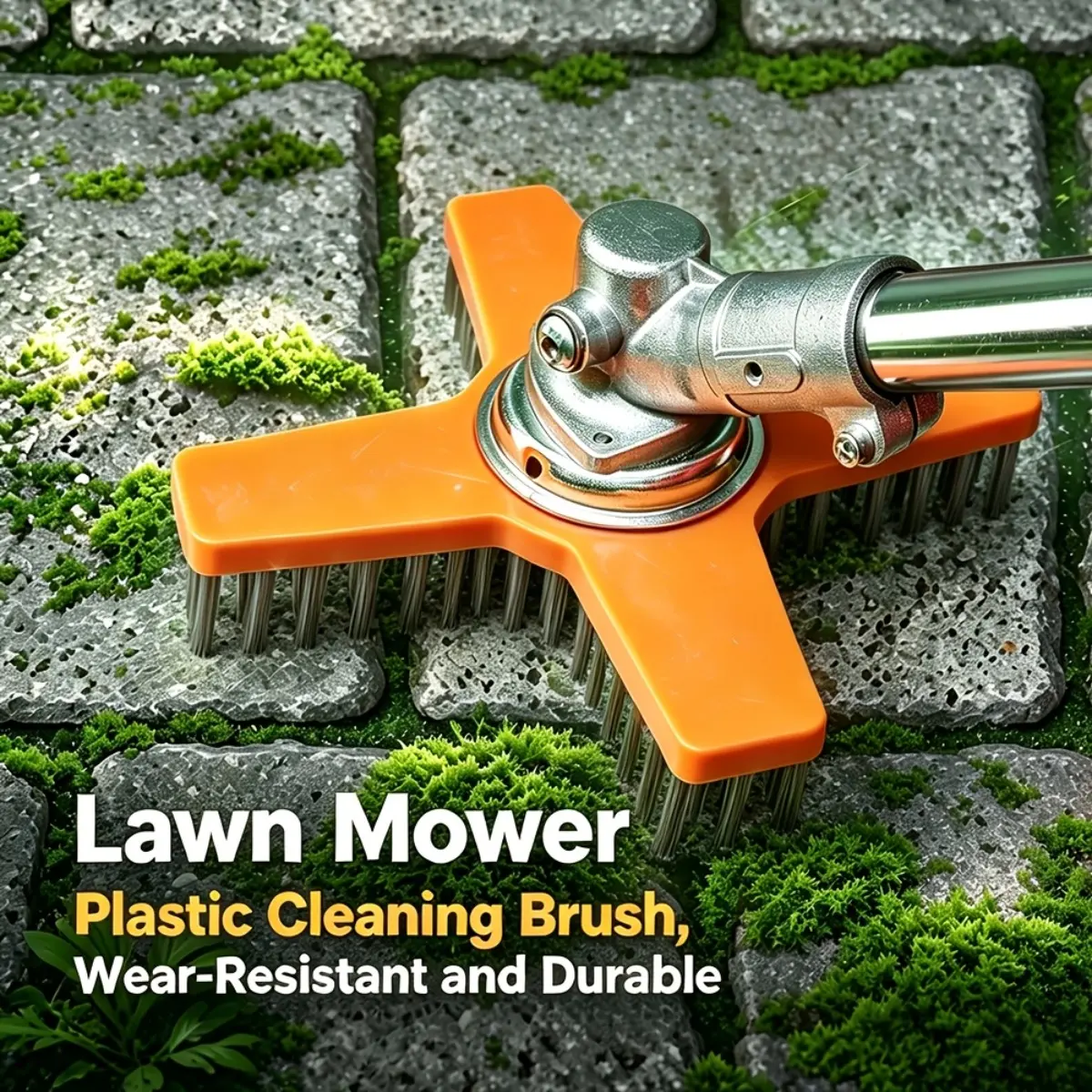 Heavy Duty Wear Resistant 4T Plastic Cleaning Brush Weed Trimmer Head Replacement 25.4mm 1 Inch Arbor Hole Large Area Weeding Cleaning Brush Durable Lawn Mower Attachment for Yard Garden Lawn Care Accessory Black Nylon