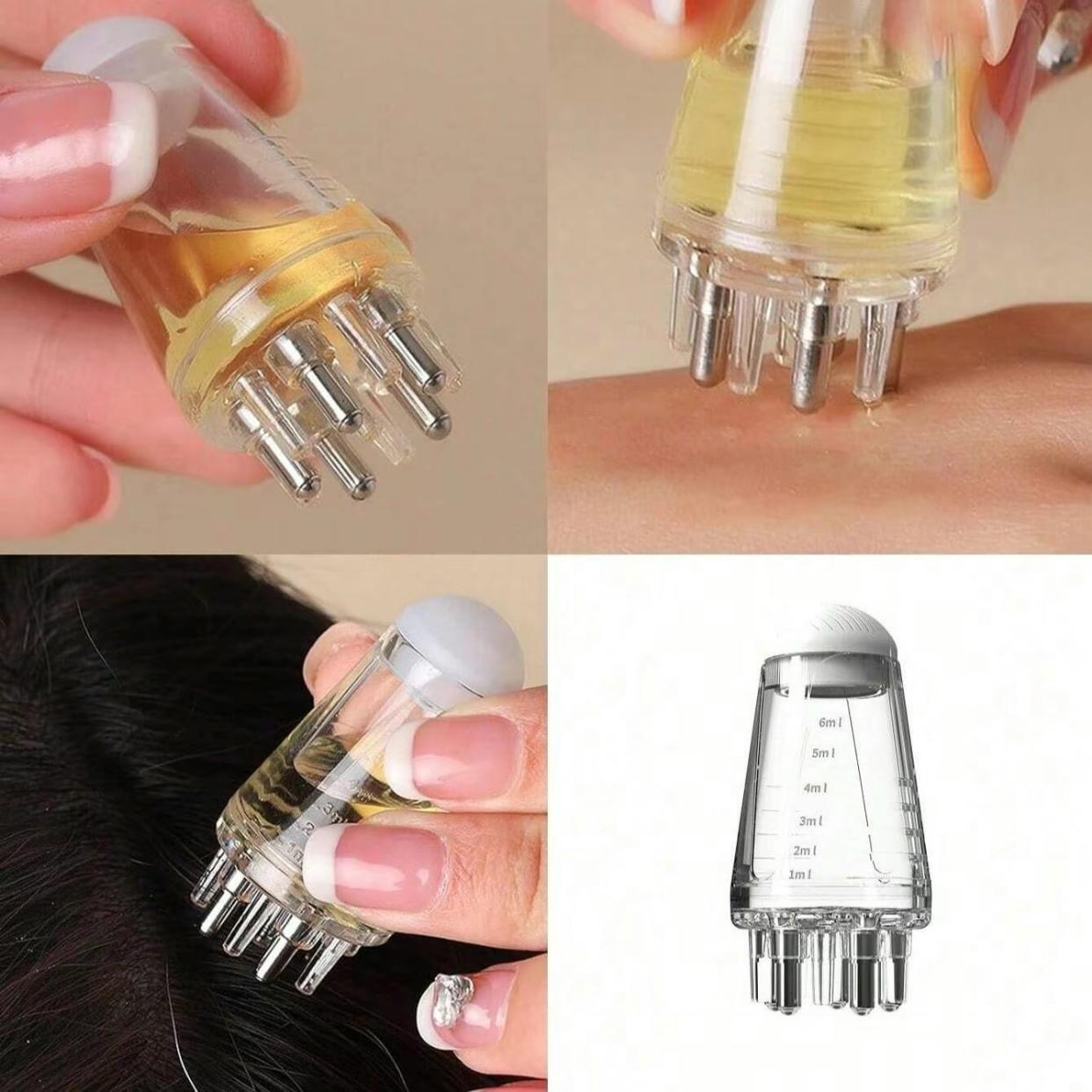 Wooden Scalp Massager Set, 3 Counts/set Manual Scalp Massager & Scalp Stimulator & Brush & Applicator Bottle, Heatless Hair Styling Tool for Home & Travel, Body Care