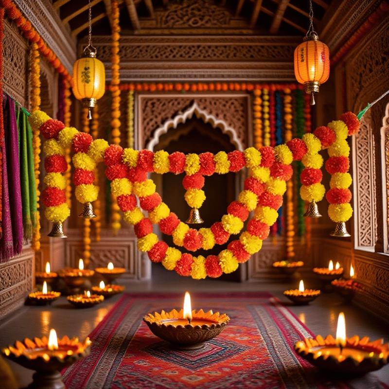 100cm/39inch Artificial Marigold Hanging Flower for Diwali, Halloween, Mexican Day of the Dead, Wedding Door Curtain, Festival Decoration, Festive Occasion, |vibrant Floral Display|plastic Flowers, Artificial Flowers For Home Decor