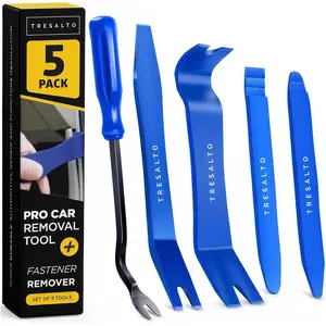 Auto Trim Removal Tool Kit - 5 Piece Set  Dash, Door Panel, Clip Remover - Scratch-Resist Nylon Pry Tools  Interior Car Trims Work - Panel Prying Tools Included - Blue