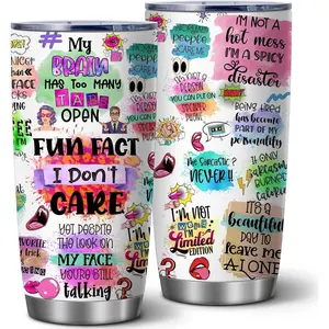 20 Oz Funny Sarcastic Quotes for Women,Birthday Gift for Women Girls,Idea for Best Friend Bestie, Coworker Mom Wife Coffee Travel Mug,Mom's Day Present,Multicoloured Insulated Tumbler with Lid,1 Pcs