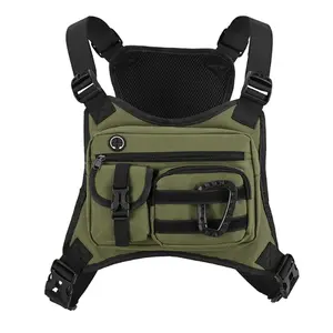 Outdoor Chest Bag for Men, Lightweight Adjustable Running Vest, Lightweight Tactical Chest Pack - Perfect for Running, Hiking, Streetwear & Daily Use!Breathable Back Pad for Hiking Cycling Fishing Travel