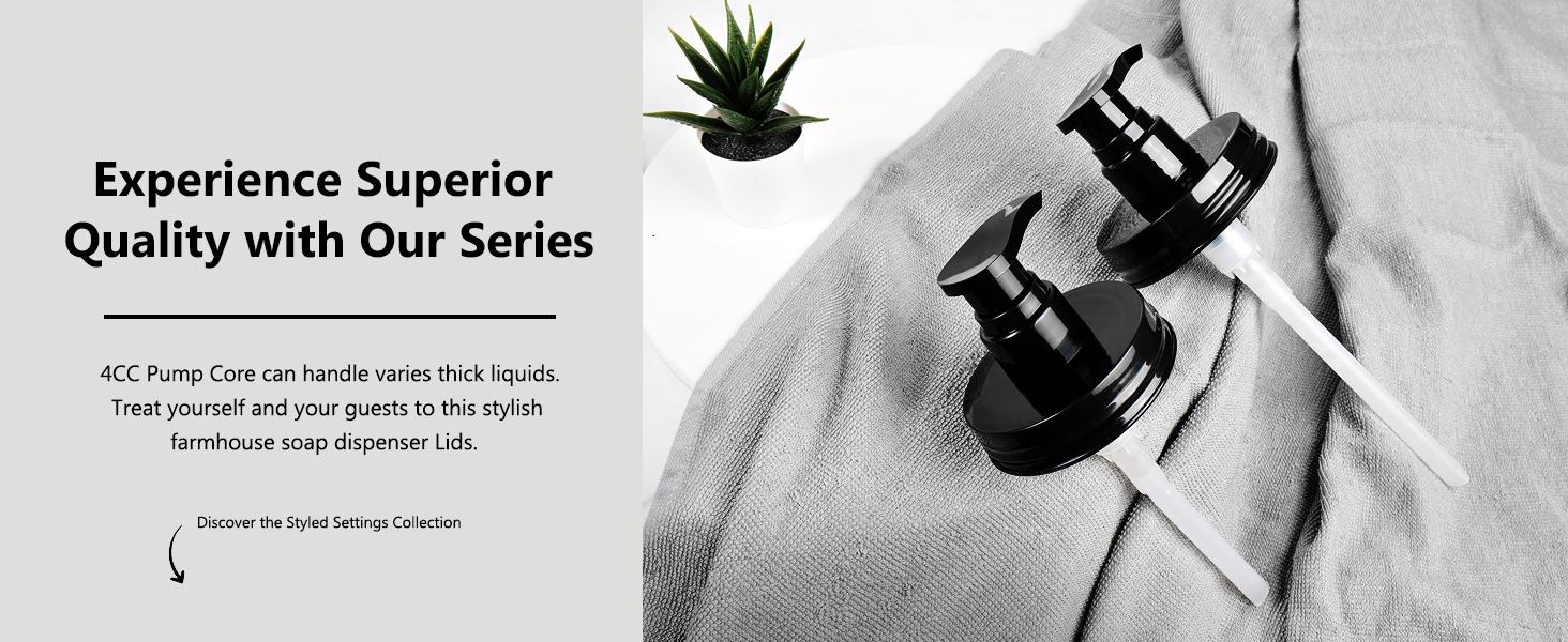 Apothecary Jars Bathroom Vanity Storage Organizer Set -Countertop Canister Plastic Acrylic Jar - Farmhouse Decor Qtip Holder for Cotton Swabs,Makeup Sponges,Flossers,Paper Clips -Black(2)